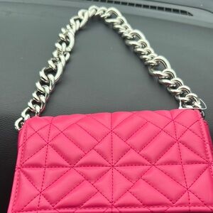 Pink ZARA Quilted Chain Shoulder Bag